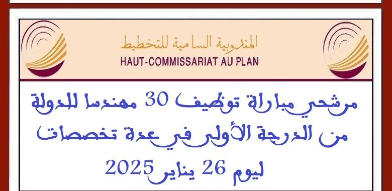 مرشحي مباراة توظيف 30 مهندسا للدولة من الدرجة الأولى في عدة تخصصات ليوم 26 يناير 2025 1 hcp_in22