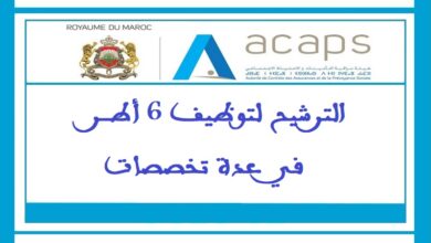 الترشيح لتوظيف 6 أطر في عدة تخصصات