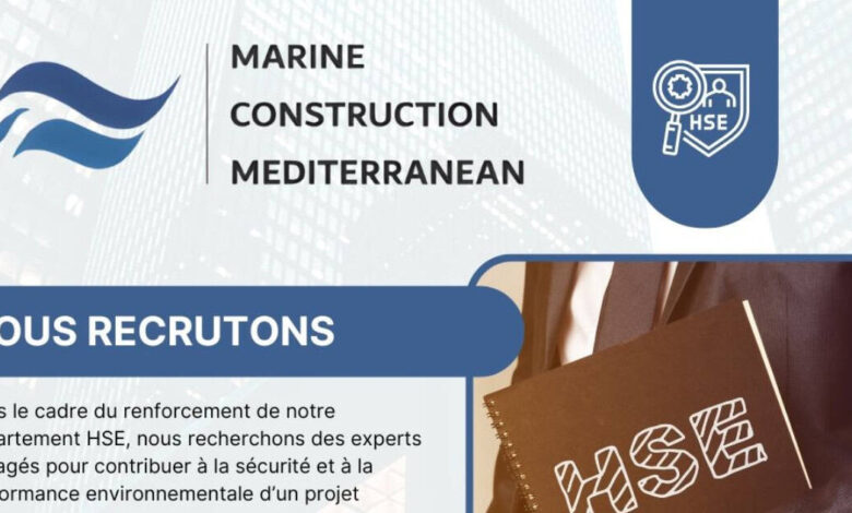 Marine Construction Mediterranean recrute plusieurs projeteurs expérimentés 1 Marine Construction Mediterranean