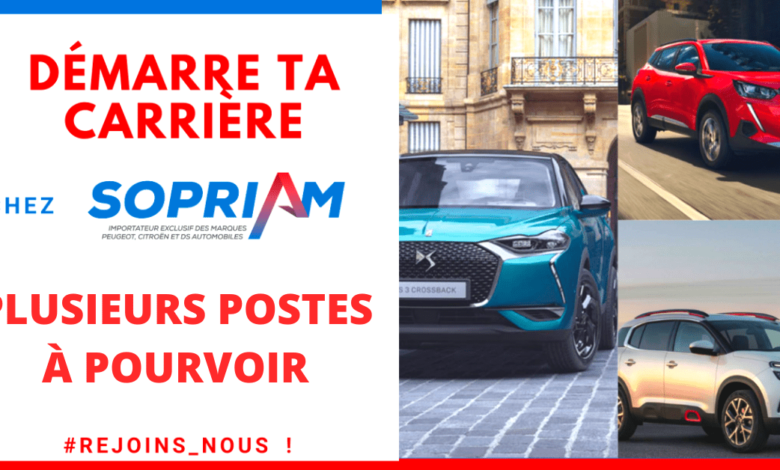 Carrière dans l'automobile: Découvrez les offres d'emploi chez Sopriam 1 Carrière dans l'automobile: Découvrez les offres d'emploi chez Sopriam