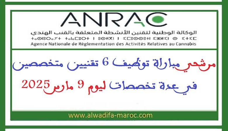 مرشحي مباراة توظيف 6 تقنيين متخصصين في عدة تخصصات ليوم 9 مارس 2025 1 مرشحي مباراة توظيف 6 تقنيين متخصصين في عدة تخصصات ليوم 9 مارس 2025