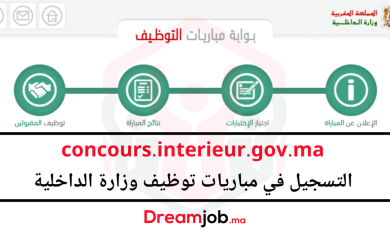 concours.interieur.gov.ma 2025 التسجيل في مباريات وزارة الداخلية 1 concours.interieur.gov.ma