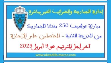 وزارة الاقتصاد والمالية: مباراة توظيف 250 مفتشا للجمارك من الدرجة الثانية