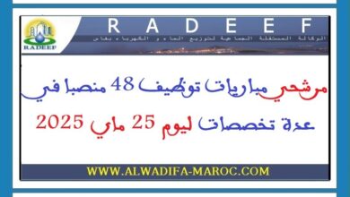 مرشحي مباريات توظيف 48 منصبا في عدة تخصصات ليوم 25 ماي 2025