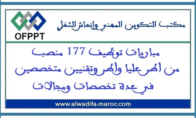 مباريات توظيف 177 منصب من أطر عليا وأطر وتقنيين متخصصين في عدة تخصصات ومجالات
