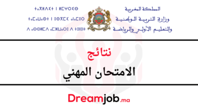 نتائج الامتحان المهني 2024 جميع الأسلاك والهيئات